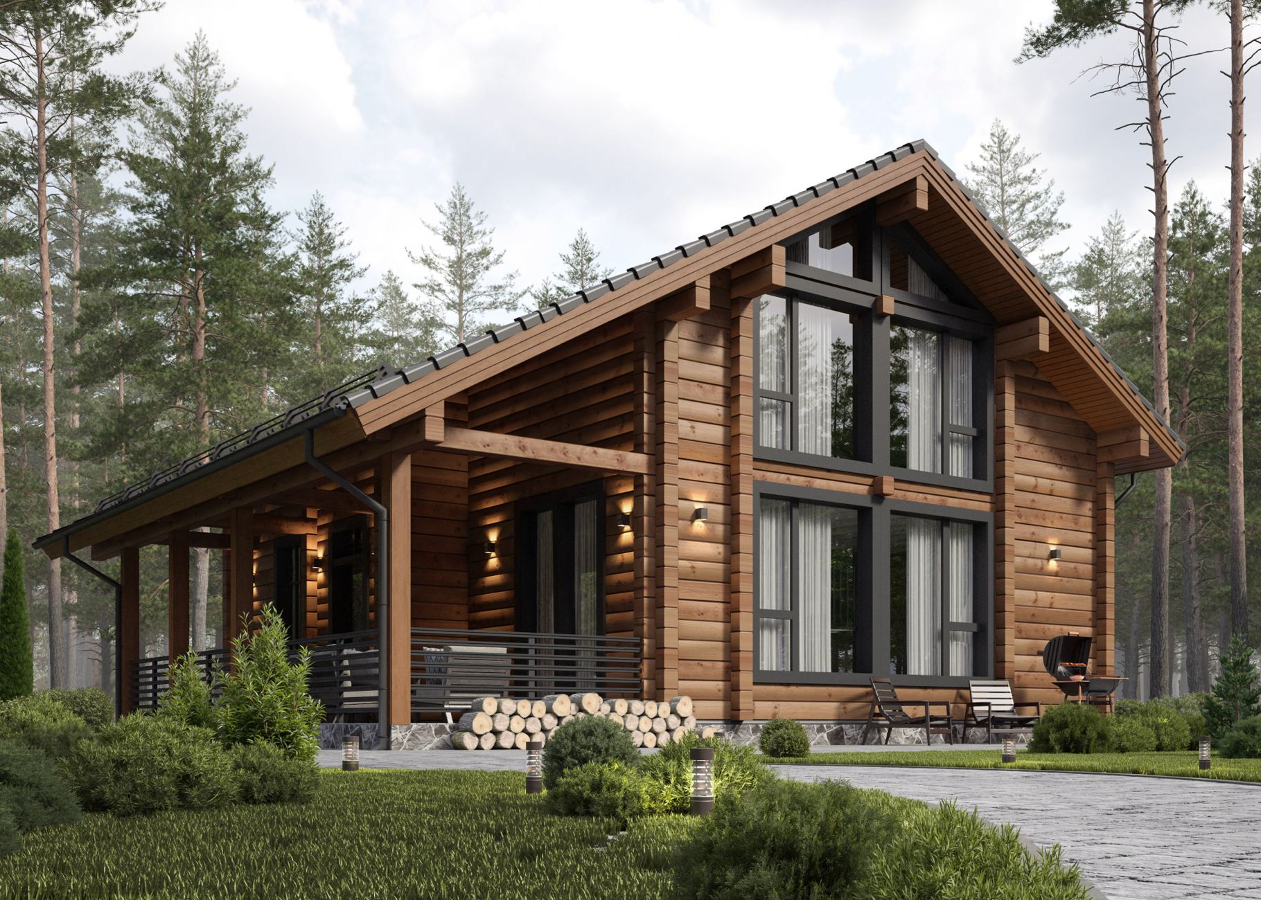Современные дома из бревен - Yourbesthome.ru