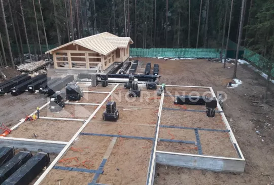 Сборка комплекса из клееного бруса площадью свыше 550 кв. м. фото 1 - NORDWOOD