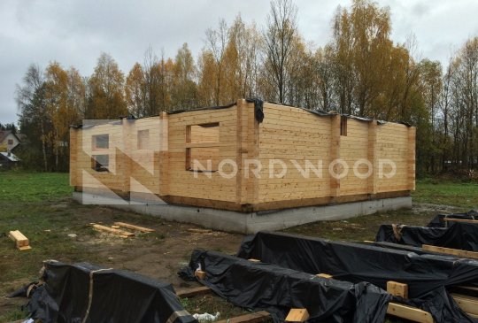 Сборка дома из профилированного бруса площадью 170,04 кв. м. фото 2 - NORDWOOD