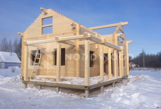 Сборка дома из профилированного бруса площадью 128,8 кв. м. фото 4 - NORDWOOD