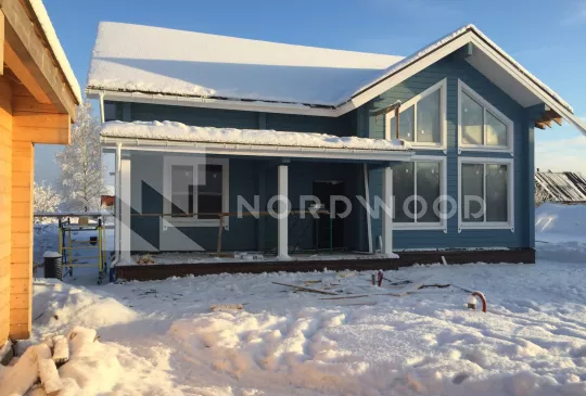 Этап наружной отделки дома из клееного бруса площадью 215,1 кв. м. фото 1 - NORDWOOD
