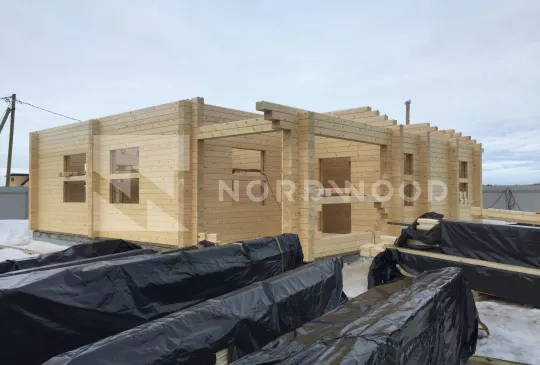 Сборка дома из профилированного бруса площадью 152,73 кв. м. фото 2 - NORDWOOD