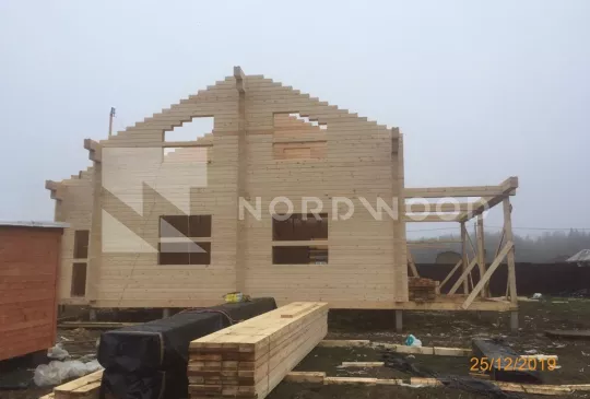 Сборка дома из профилированного бруса площадью 186,6 кв. м. фото 3 - NORDWOOD