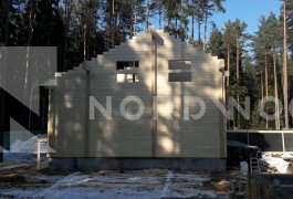 Этап строительства комплекса из клееного бруса площадью свыше 550 кв. м. - NORDWOOD