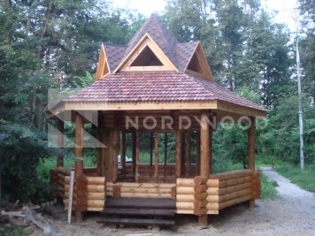 Монтаж кровли домика из оцилиндрованного бревна площадью фото 3 - NORDWOOD