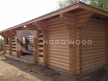 Монтаж кровли дома из оцилиндрованного бревна площадью фото 3 - NORDWOOD