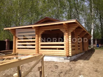 Монтаж кровли дома из оцилиндрованного бревна площадью фото 4 - NORDWOOD