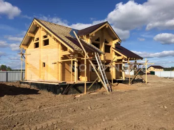 Монтаж кровли дома из клееного бруса площадью 185 кв. м. фото 3 - NORDWOOD