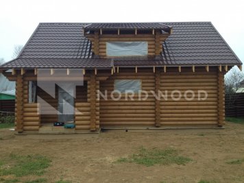 Монтаж кровли дома из оцилиндрованного бревна площадью  фото 8 - NORDWOOD