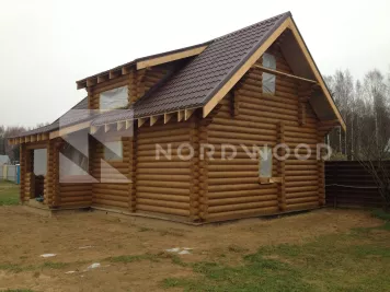 Монтаж кровли дома из оцилиндрованного бревна площадью  фото 9 - NORDWOOD