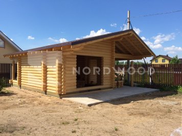 Монтаж кровли дома из оцилиндрованного бревна площадью  фото 1 - NORDWOOD