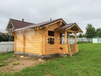 Сборка дома из оцилиндрованного бревна площадью 18 кв. м. фото 2 - NORDWOOD