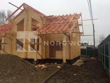Монтаж кровли дома из клееного бруса площадью 257 кв. м. фото 1 - NORDWOOD