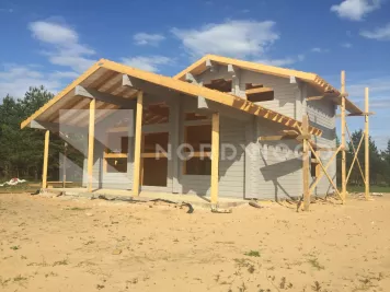 Покраска стен дома из оцилиндрованного бревна площадью 148 кв. м. фото 3 - NORDWOOD