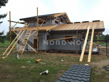 Монтаж кровли дома из клееного бруса площадью 148 кв. м. фото 4 - NORDWOOD