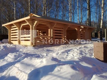 Монтаж кровли дома из оцилиндрованного бревна площадью фото 1 - NORDWOOD